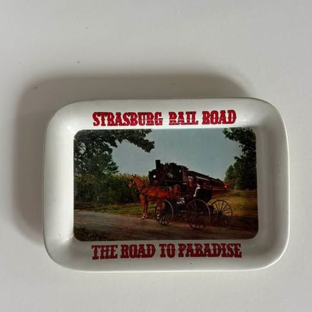 Vintage Strasburg Rail Road Metal Souvenir Tray
